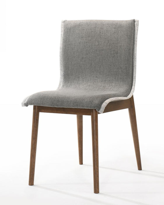 Modrest Ackley - Modern Walnut and Grey Fabric Dining Chair- Set of 2 image