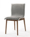 Modrest Ackley - Modern Walnut and Grey Fabric Dining Chair- Set of 2 image