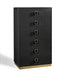 A&X Victoria - Modern Black Crocodile Lacquer 6-Drawer Chest image