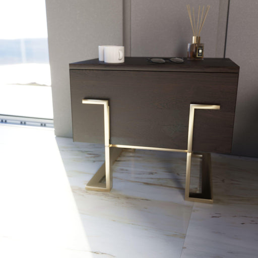 Modrest Moontide Modern Smoked Ash & Gold Nightstand image