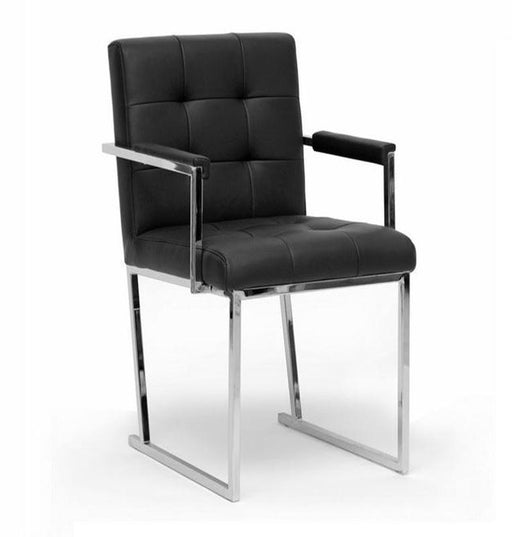 Modrest Click Modern Black Leatherette Dining Arm Chair image