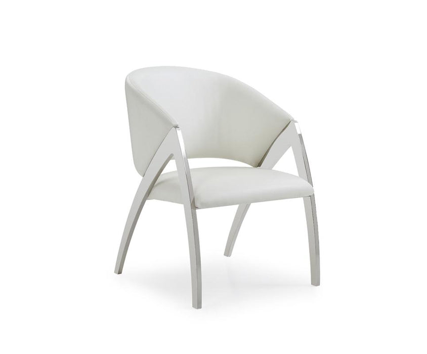 Modrest Rabia Modern White Leatherette Accent Chair image