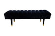 Divani Casa Ritner Modern Black Velvet Bench image