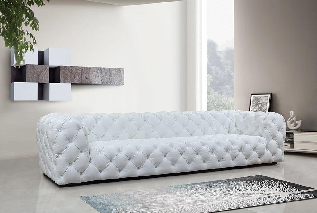 Divani Casa Dexter Transitional White Full Italian Leather 4 Seater Sofa image