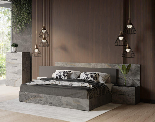 Nova Domus Ferrara - Modern Volcano Oxide Grey Bed + Nightstands image