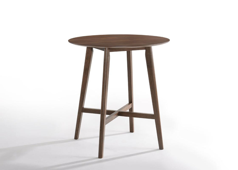 Modrest Candice Modern Round Walnut Bar Table image