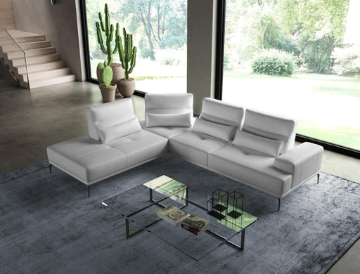 Coronelli Collezioni Sunset - Contemporary Italian White Leather Left Facing Sectional Sofa image