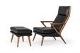 Modrest Fulton Modern Black Lounge Chair & Ottoman image