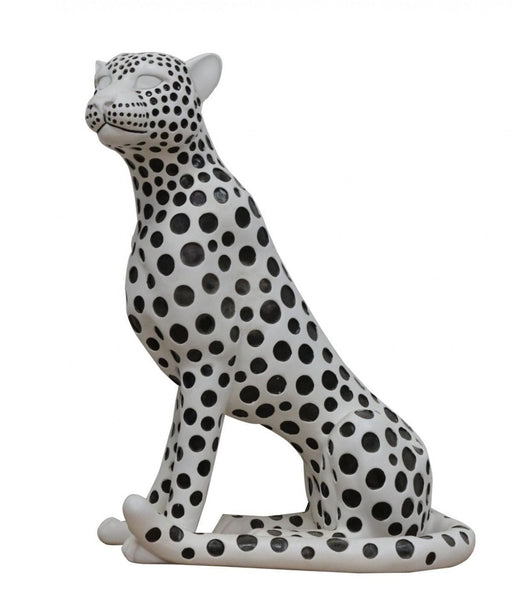 Modrest Snow Leopard - White & Black Sculpture image