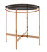 Modrest Bradford - Modern Smoked Glass & Rosegold Small End Table image