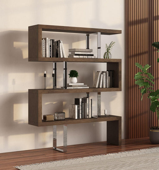 Modrest Maze Modern Walnut Bookcase image