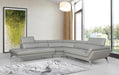 Divani Casa Graphite - Modern Grey Leather Left Facing Sectional Sofa image