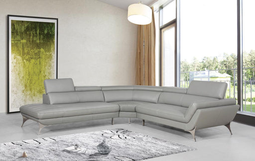 Divani Casa Graphite - Modern Grey Leather Left Facing Sectional Sofa image