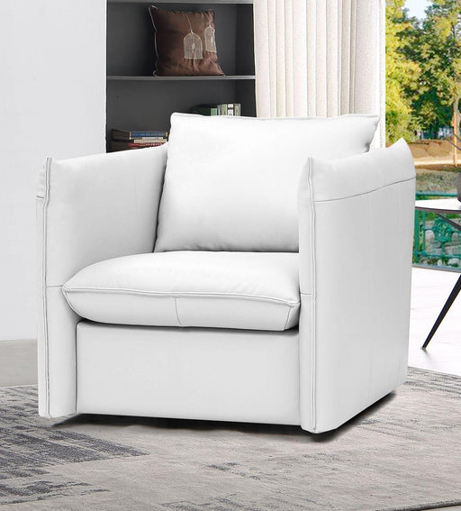 Divani Casa Tamworth - Modern White Leather Swivel Lounge Chair image