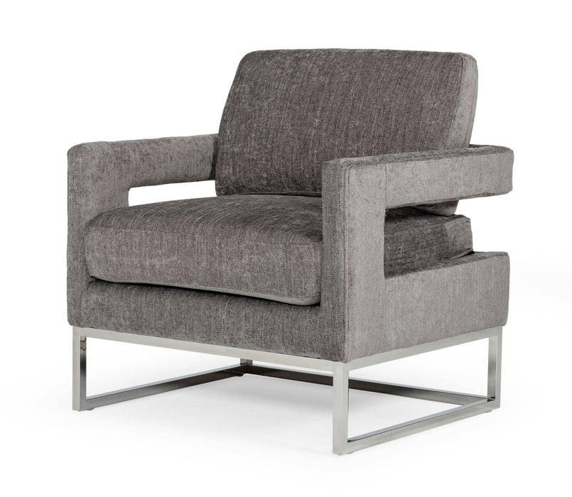 Modrest Edna - Modern Dark Grey Fabric Accent Chair image