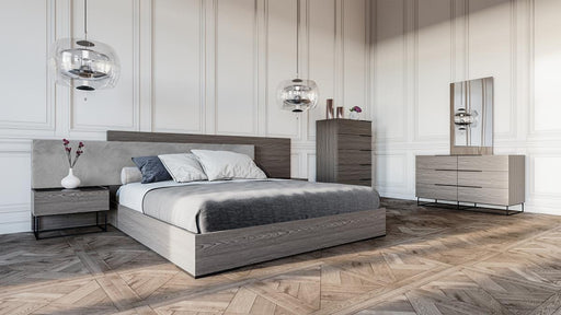 Nova Domus Enzo Italian Modern Grey Oak & Fabric Bedroom Set image