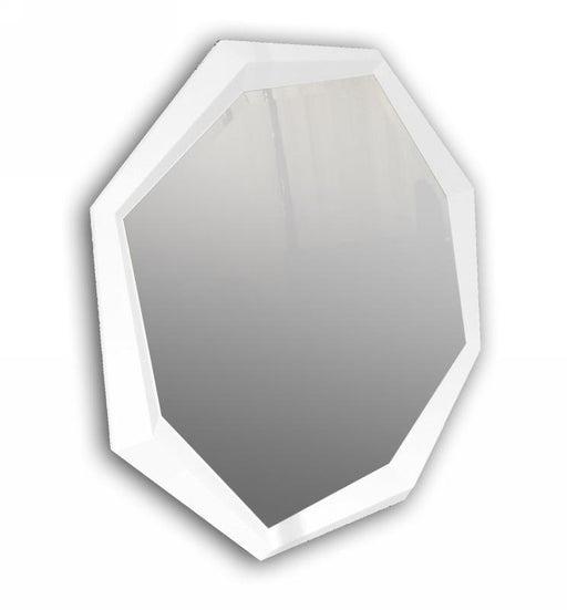 A&X Octagon - Modern White Crocodile Lacquer Mirror image