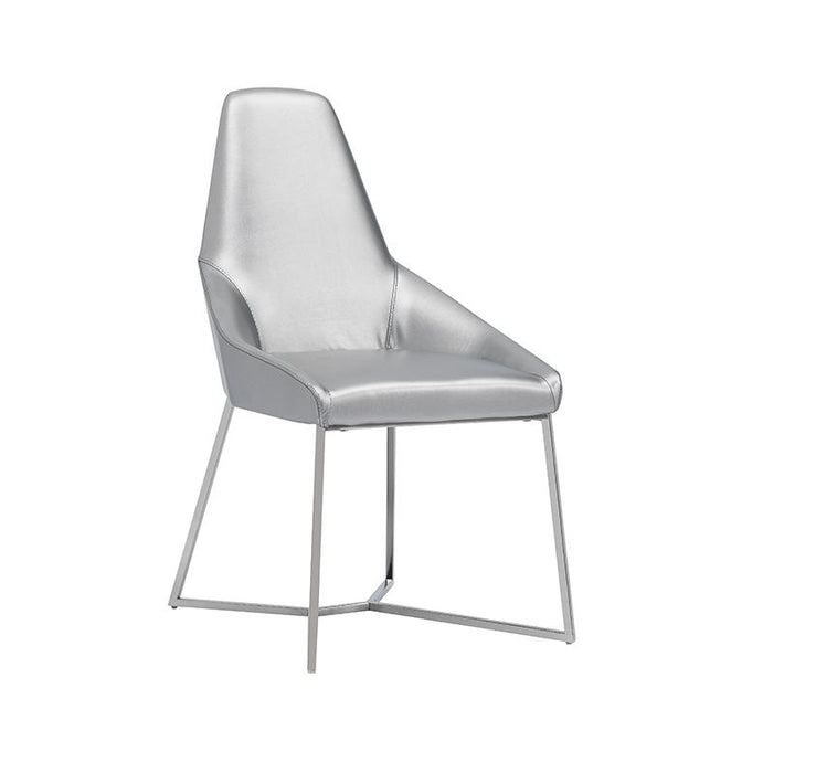 Modrest Sarah Modern Pearl Grey Leatherette Dining Chair (Set of 2) image