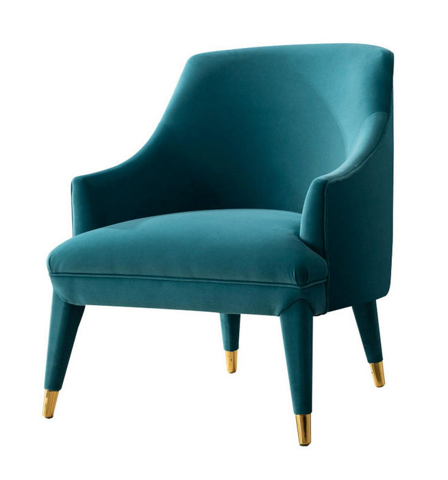 Divani Casa Jenner - Modern Aqua Velvet Accent Chair image