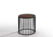 Modrest Bronson Modern Walnut & Black Round Tea Table image