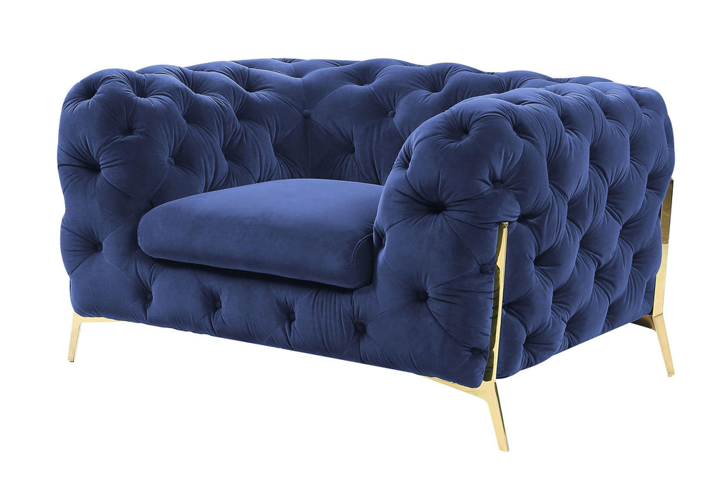 Divani Casa Sheila - Transitional Dark Blue Fabric Chair image