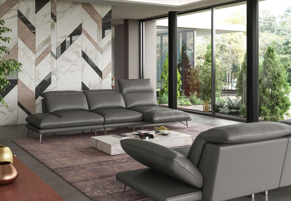 Coronelli Collezioni Milano - Italian Modern Leather Grey Right Facing Sectional Sofa image