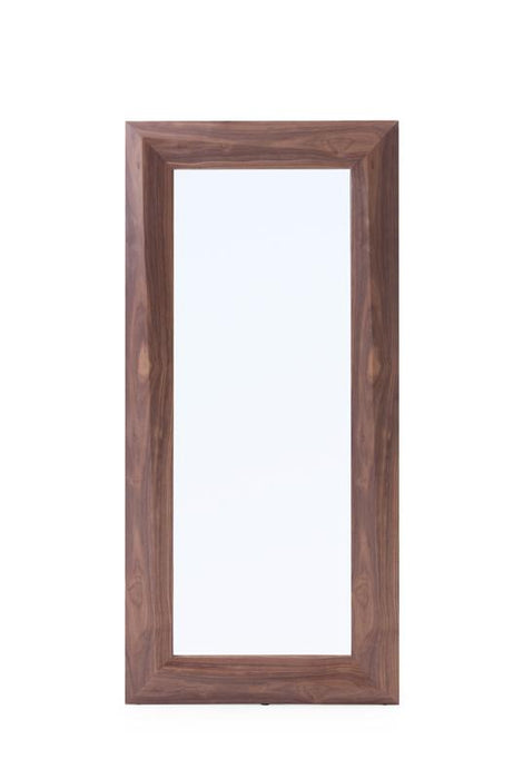 Modrest Calem Modern Walnut Floor Mirror image