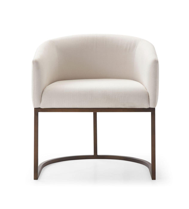 Modrest Elisa - Modern Beige Velvet & Brass Dining Chair image