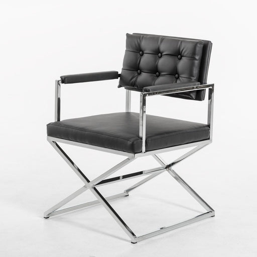 Modrest Cosme Modern Black Leatherette Dining Armchair image