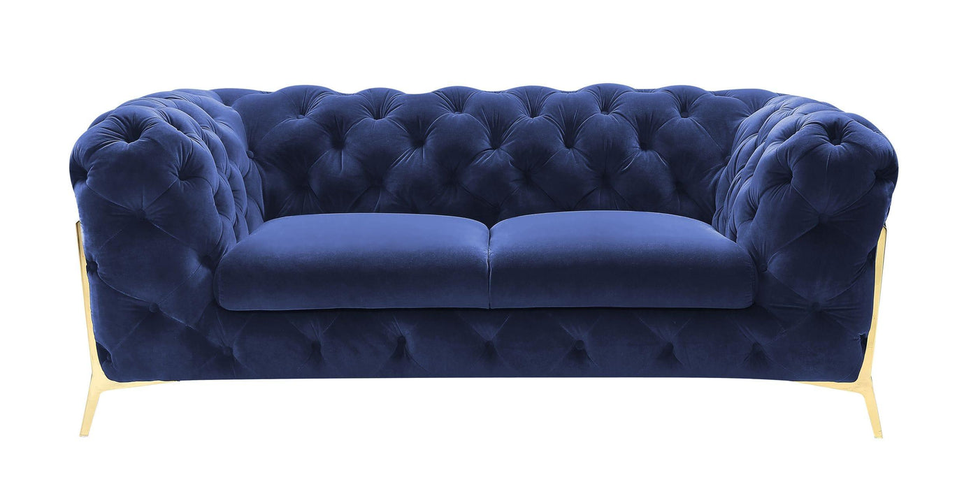 Divani Casa Sheila - Transitional Dark Blue Fabric Loveseat image