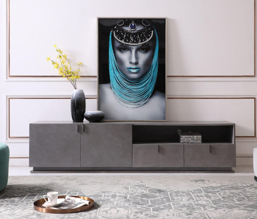 Modrest Buckley - Modern Grey Crackle TV Stand image