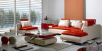 Divani Casa B205 - Modern White & Red Leather Sectional Sofa Set image