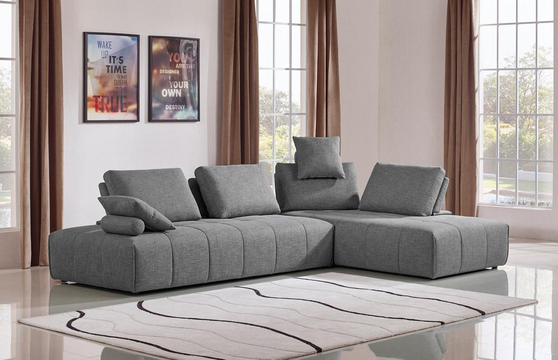 Divani Casa Edgar - Modern Grey Fabric Modular Sectional Sofa image