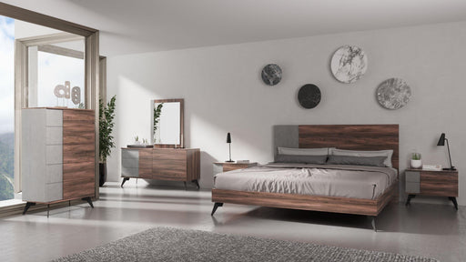 Nova Domus Palermo - Modern Italian Faux Concrete & Walnut Bed image