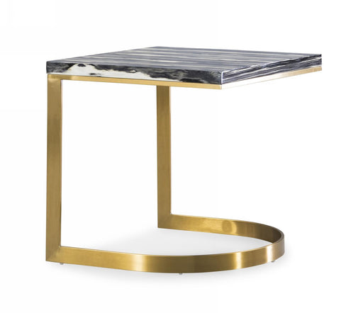 Modrest Greely - Glam Black and Gold Marble End Table image