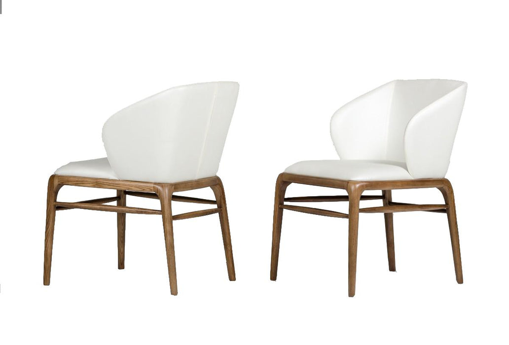 Modrest Kipling Modern Cream & Walnut Dining Chair image