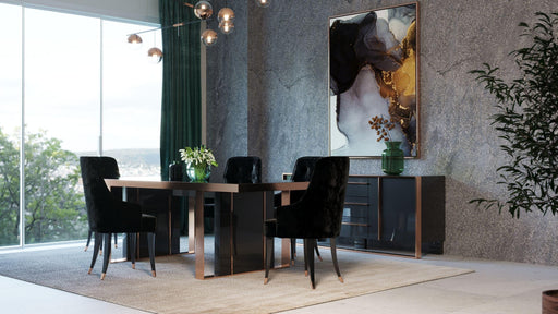 Nova Domus Cartier Modern Black & Rosegold Dining Table image