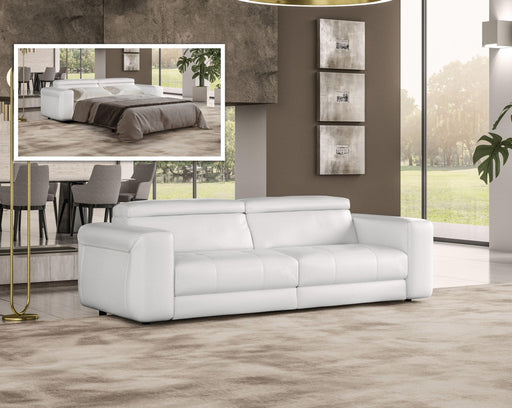 Coronelli Collezioni Icon - Modern Italian White Leather Queen Size Sofa Bed image