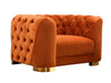 Divani Casa Duarte - Modern Orange Velvet Chair image