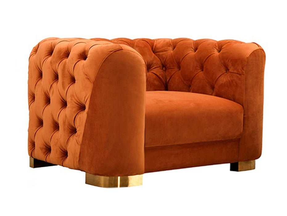 Divani Casa Duarte - Modern Orange Velvet Chair image