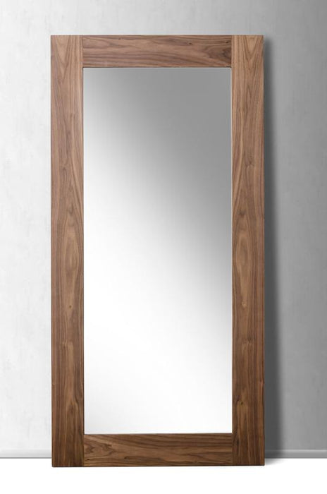 Modrest Beth Modern Walnut Floor Mirror image