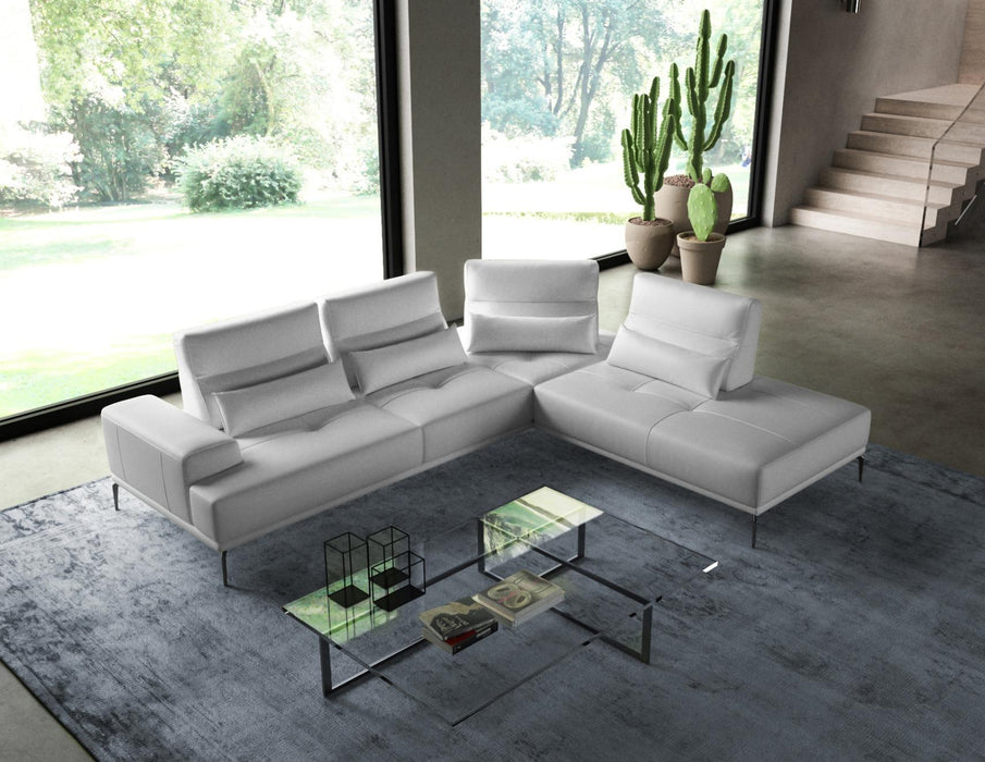 Coronelli Collezioni Sunset - Contemporary Italian White Leather Right Facing Sectional Sofa image