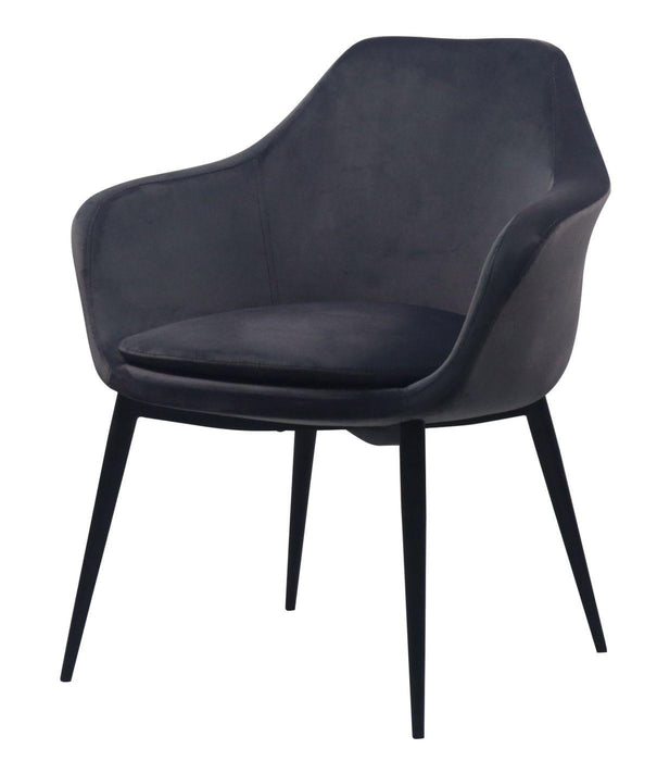 Modrest Wilson - Modern Grey Velvet & Black Dining Chair image