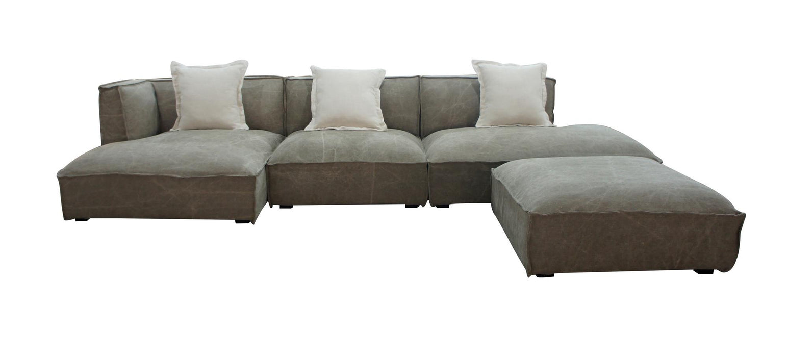 Divani Casa Dania - Modern Beige Fabric Sectional and Ottoman image