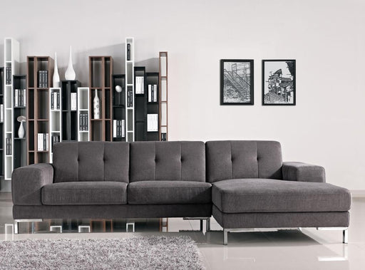 Divani Casa Forli - Modern Grey Fabric Right Facing Sectional Sofa image