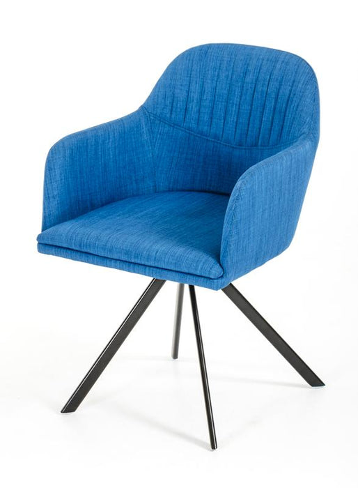 Modrest Synergy Modern Blue Fabric Dining Arm Chair image