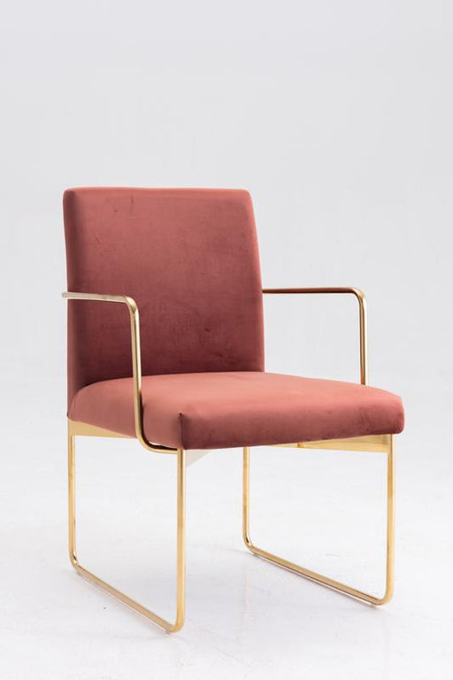 Modrest Thelen Modern Copper Fabric & Gold Dining Chair image