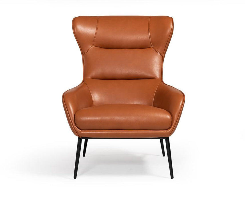 Divani Casa Susan Modern Orange Leatherette Lounge Chair image