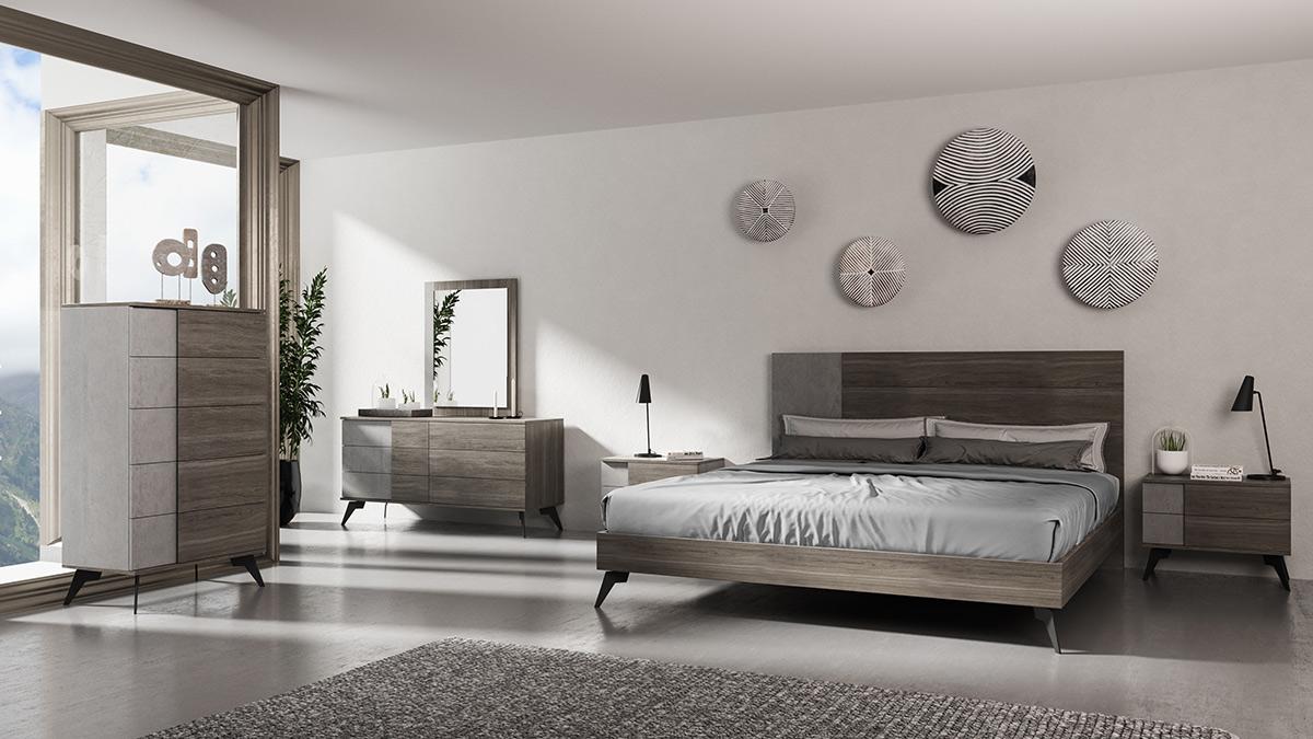 Nova Domus Palermo Italian Modern Faux Concrete & Grey Bed image