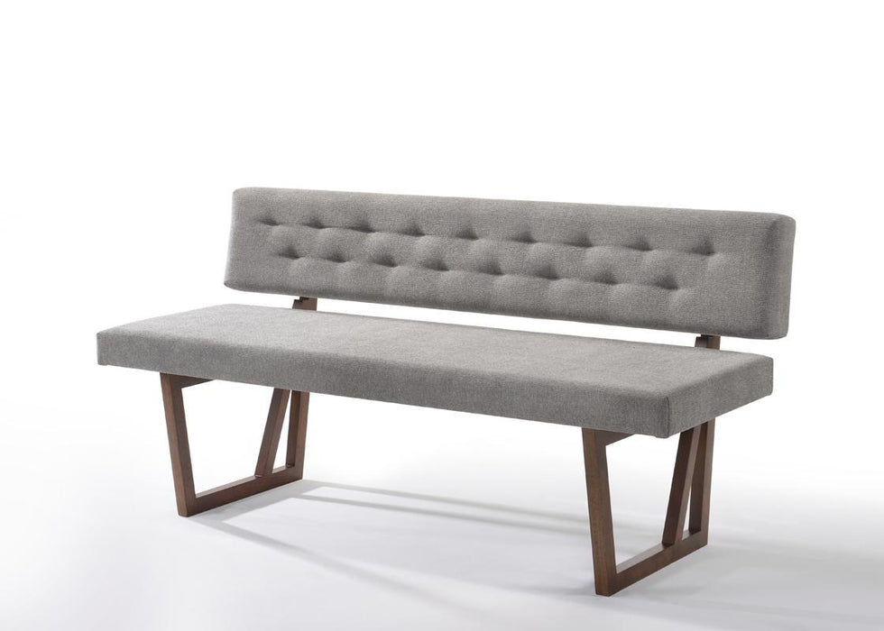 Modrest Jordan Modern Grey & Walnut Dining Bench image